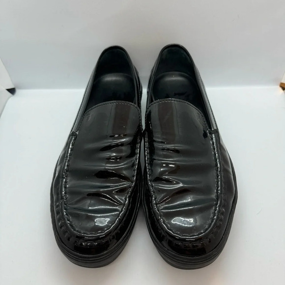 Tod's Black Patent Leather Loafers Womens Size 38.5 - Picture 2 of 10